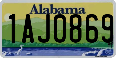 AL license plate 1AJ0869