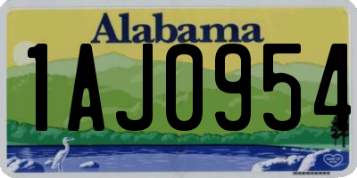 AL license plate 1AJ0954