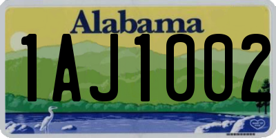 AL license plate 1AJ1002