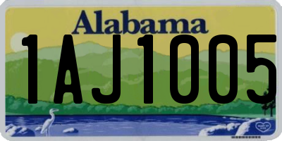 AL license plate 1AJ1005