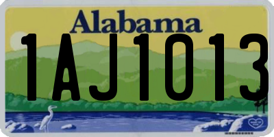 AL license plate 1AJ1013