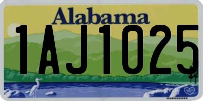 AL license plate 1AJ1025