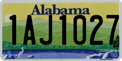 AL license plate 1AJ1027