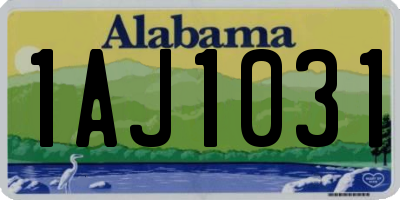 AL license plate 1AJ1031