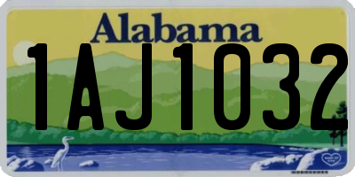 AL license plate 1AJ1032