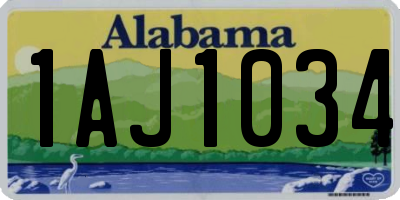 AL license plate 1AJ1034