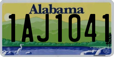 AL license plate 1AJ1041