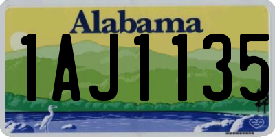 AL license plate 1AJ1135