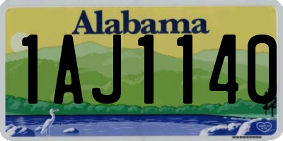 AL license plate 1AJ1140