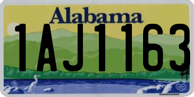 AL license plate 1AJ1163
