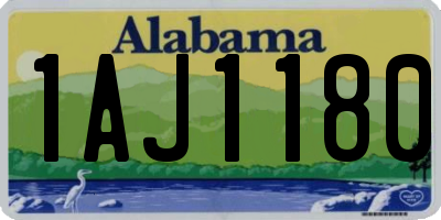 AL license plate 1AJ1180