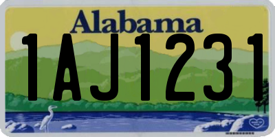 AL license plate 1AJ1231