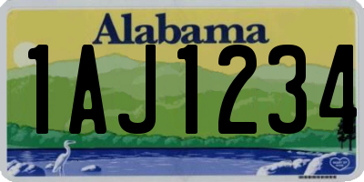 AL license plate 1AJ1234