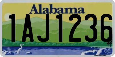 AL license plate 1AJ1236