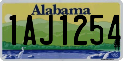 AL license plate 1AJ1254