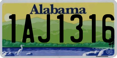 AL license plate 1AJ1316