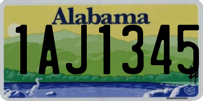 AL license plate 1AJ1345
