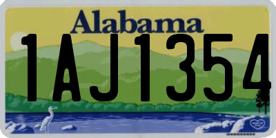 AL license plate 1AJ1354