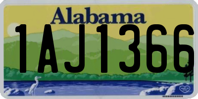 AL license plate 1AJ1366