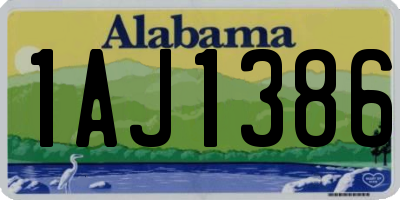 AL license plate 1AJ1386