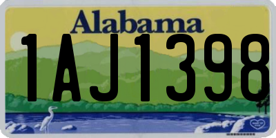 AL license plate 1AJ1398