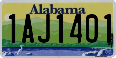 AL license plate 1AJ1401