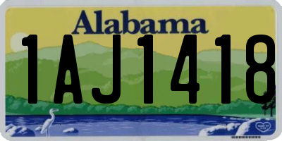 AL license plate 1AJ1418