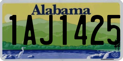 AL license plate 1AJ1425