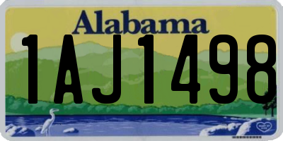 AL license plate 1AJ1498