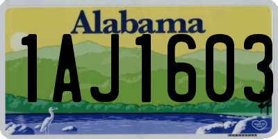 AL license plate 1AJ1603