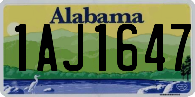 AL license plate 1AJ1647