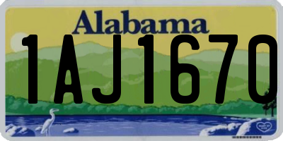AL license plate 1AJ1670