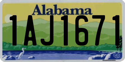 AL license plate 1AJ1671