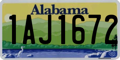 AL license plate 1AJ1672