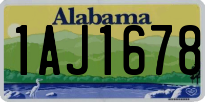 AL license plate 1AJ1678