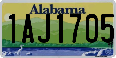 AL license plate 1AJ1705