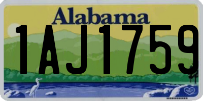 AL license plate 1AJ1759