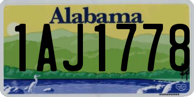 AL license plate 1AJ1778
