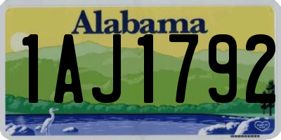 AL license plate 1AJ1792