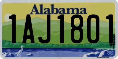AL license plate 1AJ1801
