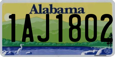 AL license plate 1AJ1802