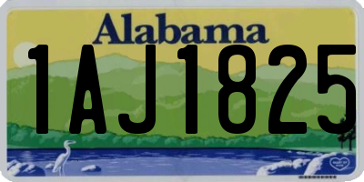 AL license plate 1AJ1825