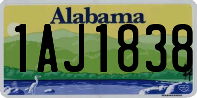 AL license plate 1AJ1838