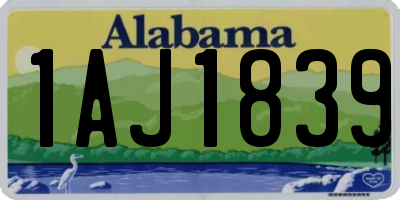 AL license plate 1AJ1839