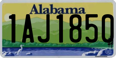 AL license plate 1AJ1850