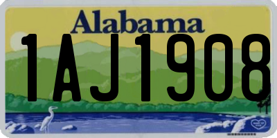 AL license plate 1AJ1908
