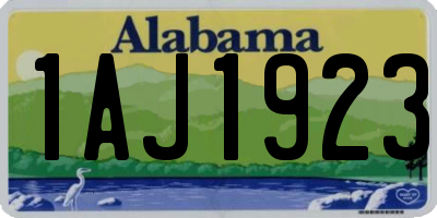 AL license plate 1AJ1923