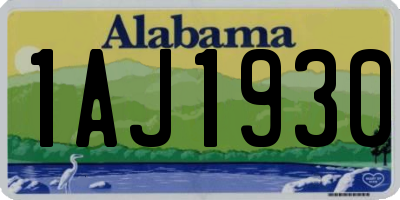 AL license plate 1AJ1930