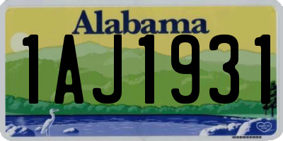 AL license plate 1AJ1931