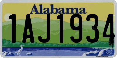 AL license plate 1AJ1934